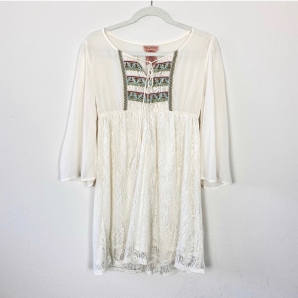 Flying Tomato Dresses & Skirts - Flying Tomato Boho Cream Dress Size S